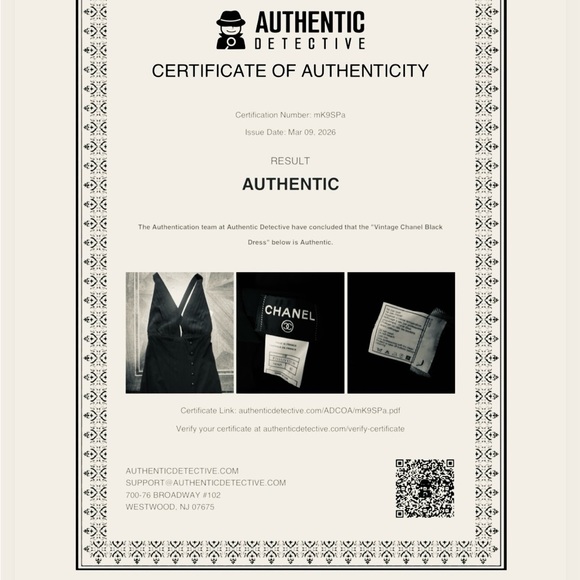 CHANEL Black Pleated V‑Neck Button-Front Midi Dress - Picture 9 of 10